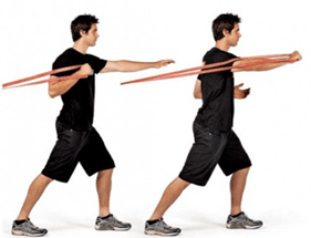 Entrenamiento con bandas elásticas - Press Unilateral